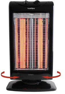 Bastilipo - Radiador de fibra de carbono, eficiente, 1000 W, Oscilante, RFC-900,