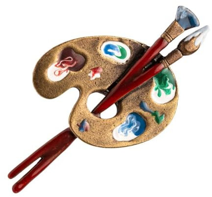 Broche palette peinture email pour veste robe foulard sac à main, laiton