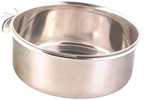 Trixie Stainless Steel Bowl for Bird with Screw Attachment, 300 ml, Metallic