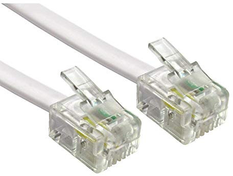 Alida Systems Cable Telefónico ADSL Con Conectores RJ11 de 5 m- Routeur A Través De toma De Teléfono O Microfiltro/Blanco