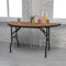 Flash Furniture Furman 1,52 m Halbrunder Allanlass-Holz-Klapptisch, zusammenklappbar, tragbar, halbrund, Banketttisch mit Holzplatte, Natur/Schwarz