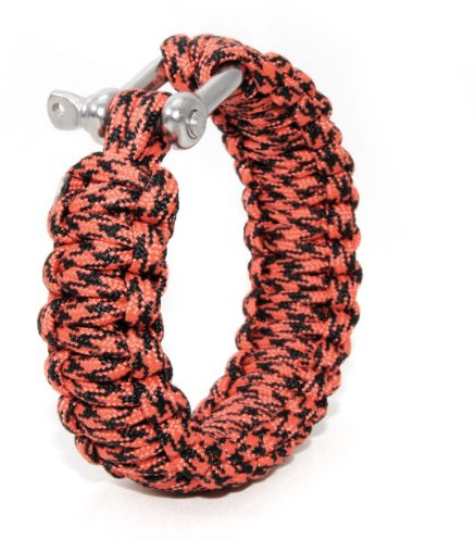 Ganzoo Paracord Survival Armband 550 Cord, Nylon-Kernmantel geflochten, 3,6 m aufflechtbar, rostfreier Metall-Schraubverschluss, rot/schwarz, Handgelenkumfang 18,5 cm, 19,5 cm Länge, 25 mm Breite