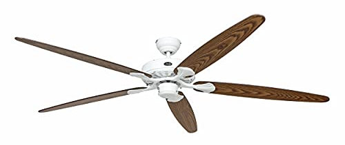 Deckenventilator mit Zugkette Classic Royal Weiß 180 Eiche antik / Nussbaum
