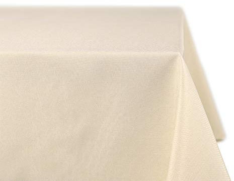 BEAUTEX fleckenabweisende und bügelfreie Tischdecke - Tischtuch mit Lotuseffekt - Tischwäsche in Leinenoptik, Oval 160x260 cm, Creme