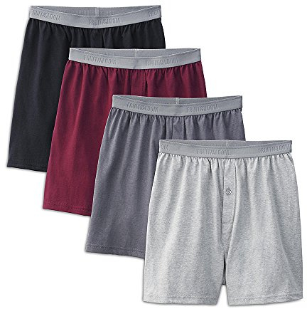 Fruit of the Loom mens Premium Tag-free Cotton Underwear (Regular & Big Man) Boxer Shorts, Boxer - 4 Pack Knit Assorted, X-Large US