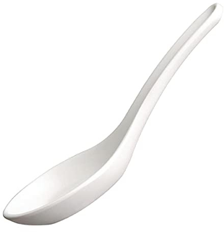 Party Spoon Melamine White - 130x45mm | Durable, break-resistant construction provides reliable service and easy cleaning in professional catering settings.