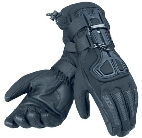 Dainese Erwachsene Skiprotektor D-Impact 13 D-Dry Gloves Snowboard Handschuhe mit Protektor, Schwarz/Carbon, L