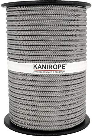 Kanirope® PP Seil Polypropylenseil MULTIBRAID 8mm 100m Farbe Dunkelgrau (0921) 16x geflochten