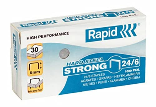 Rapid Heftklammern 24/6mm Strong, Hartstahl, 1000 Stück