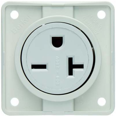 Toma USA/CANADA NEMA 6-20 R, INTEGRO, blanco polar, brillo