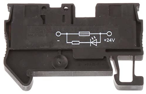 PHOENIX CONTACT PT 4-FSI/F-LED 24 Sicherungsreihenklemme, Flach, Push-in-Anschluss, Schwarz, 0,2 mm²- 6 mm² Querschnitt, 10 A, 24 V, Type F Sicherungstyp, 6.2 mm Breite, 50 Stück