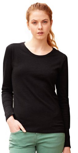 Fruit of the Loom Long-Sleeve T-Shirt in and Sizes - Black - XXL