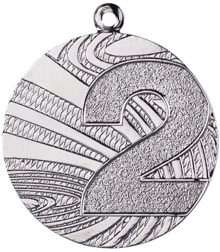 pokalspezialist 10 Stück Medaille Silber aus Stahl, 40mm Durchmesser und 2 mm Höhe.