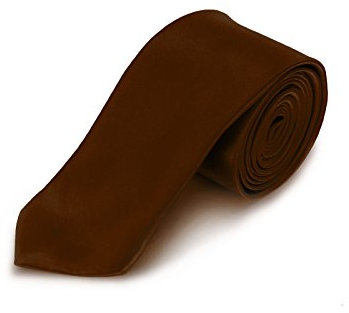 Oblique Unique schmale Krawatte, Farbe wählbar (Schokobraun)