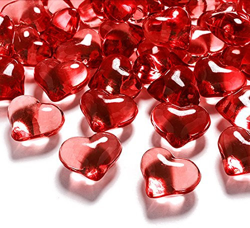 Goodymax Kristall-Herzen Rot - Herzen, Kristalle, Dekosteine, Streudeko - 30 Stück