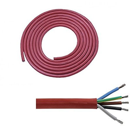 Doubleyou Geovlies & Baustoffe® Silikonkabel 5x2,5 mm Zuschnitt (10m) Silikonleitung Saunakabel - Hitzebeständig und optimal für den Einsatz in der Sauna