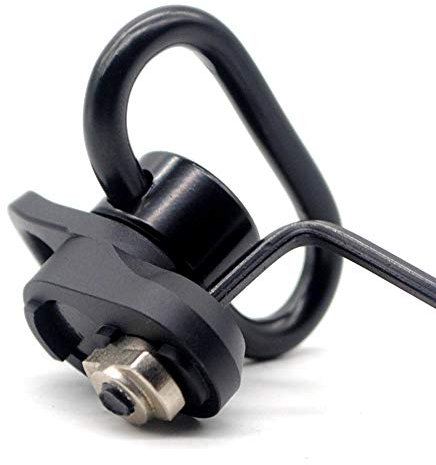Trirock 1.25 inch Sling Swivel Loop with Push Button QD Base & Sling Mount with a Hole Allows attaching The Snap Clip Hook Spring