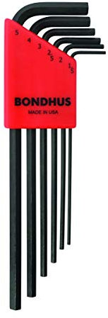 Bondhus Juego de llaves angulares hexagonales HLX6M, métricas, 6 piezas, 12146