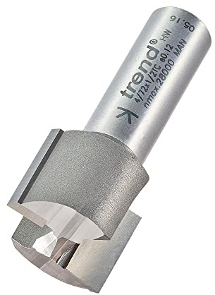 Trend Two Flute Router Cutter, 1/2 Inch Shank, 24mm x 19mm, TCT | Two Flute Tungsten Carbide Tipped Router Cutter For Clean, Accurate Cuts In Wood, With 1/2 Inch Shank, 4/72X1/2TC