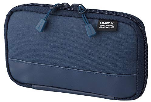 Lihit Lab Smart Fit ACTACT Stationery Compact Pen Case - Navy (Green Tea Set)