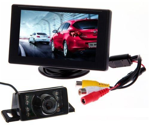 BW Car Parking System Kits - 4.3 Color TFT LCD Car Rearview Monitor + 7 Leds IR Night Vision Car Rear View Reverse Reversing Waterproof Video Camera