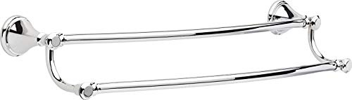 Delta Towel Rack | 24 Inch Polished Chrome Double Bar for Kitchen or Bathroom Towels | Cassidy Accessories