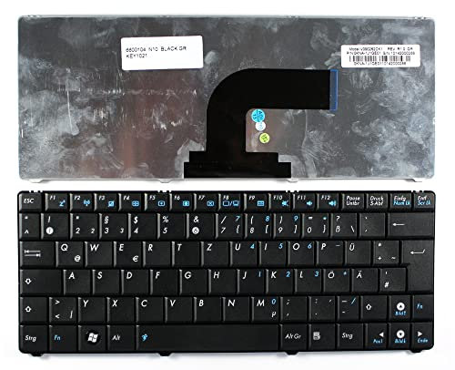 Keyboard4Laptops Alemán Negro Teclado de Repuesto para Ordenador portátil Compatible con ASUS N10J