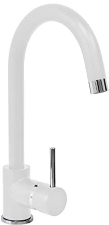 Miscelatore lavello cucina Plados PETRAMIX monocomando con canna tubolare - Bianco Latte