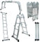 WORHAN SCALA MULTIUSO IN ALLUMINIO 2.5m PIEGHEVOLE MULTI POSIZIONE 14 FUNZIONI CON STABILIZZATORI KS2.5