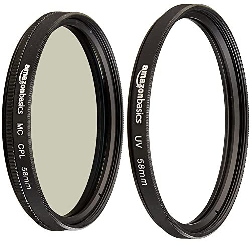 Amazon Basics - Filtro polarizador circular - 58mm + Filtro de protección UV - 58mm