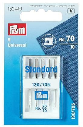 Prym 152410 Nähmaschinennadeln 130/705 Standard, 70, Metall, silberfarbig, No, No. 70