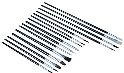 Amtech S4000 Artist Paint Brush Set for Acrylic, Oil, Model, Kids and Canvas Painting, 15 Assorted sizes for Fine Art Enthusiasts, Hobbyists, and Ceramic Crafts