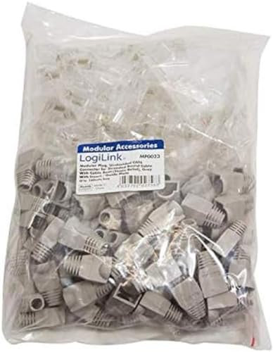 Logilink Cat.6 Conector Rj45 Conector, Sin Blindaje, con Placa De Arranque Y Guía, Gris