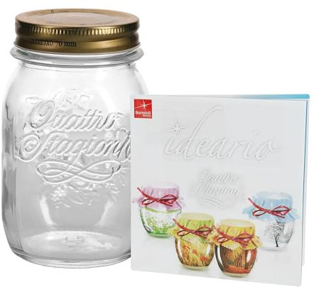 Einmachglas Original Quattro Stagioni 0,5L incl. Bormioli Rezeptheft