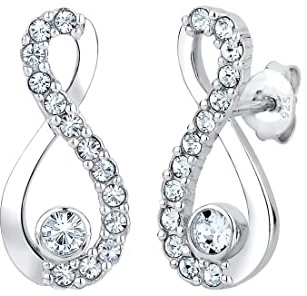 Elli Ohrringe Damen Infinity endlos elegant mit Kristallen in 925 Sterling Silber