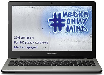 Medion AKOYA E6415 2.2GHz i5-5200U 15.6 1920 x 1080pixels Black,Brushed steel - notebooks (i5-5200U, DVD±RW, Touchpad, FreeDOS, Lithium-Ion (Li-Ion), Intel Core i5-5xxx)