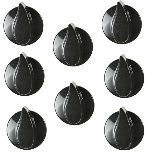 Belling Oven Cooker Hob Gas Flame Control Knob (Black, Pack of 8)