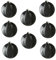 Belling Horno Perilla de control de gas quemador (Negro, 8 unidades)
