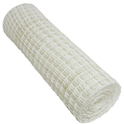 White 50mm 1m x 25m Climbing Plant Support Plastic Garden Mesh Trellis Fence