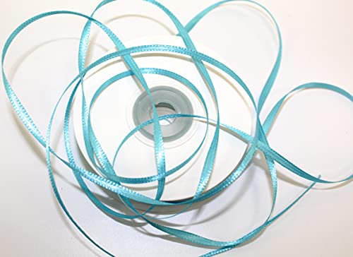 CaPiSo 100m Satinband 3mm Schleifenband Geschenkband Dekoband Satin Hochzeit Weihnachten Weihnachtsband (Hellblau)