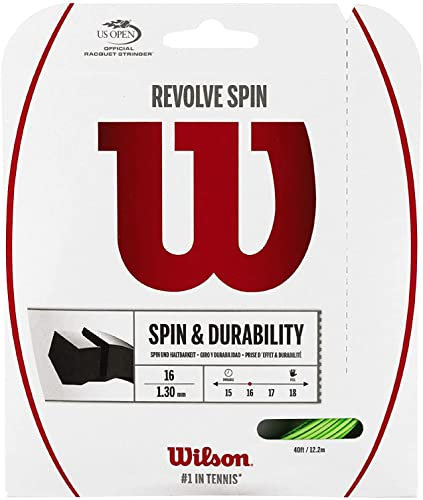 Wilson WRZ956800 Corda da Tennis Revolve Spin, 12.2 m, Unisex, Verde, 1.30 mm
