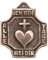 FOXCUP Bronze Kreuz Herz Kommunion 7 cm x 5,5 cm Wanddekoration für Wohnzimmer