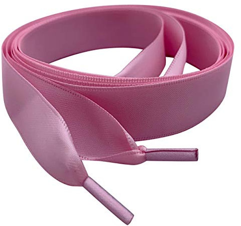 Zartrosa 85 cm lange flache Satinband-Schnürsenkel My Ribbon Laces™ für Erwachsene und Kinder Trainer, Sneaker, Schuhe, Stiefel, Schnürsenkel …