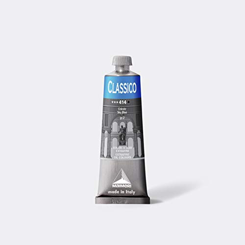 Maimeri CLASSICO 60 ml, Extra feine Künstlerölfarbe, Farbton Himmelblau