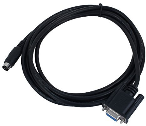 sourcing map 1PC RS232 DB9 9 Pin Female to Male 8 Pin Mini Din PLC Programming Cable for Proface GPW-CB02, 8.2Ft