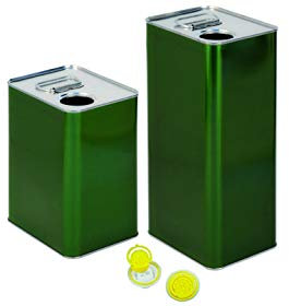 SA.FE' Lot de 10 bidons métalliques pour huile avec bouchon hermétique et poignée, 5 L