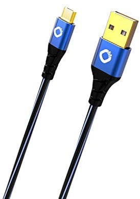 OEHLBACH USB Plus Micro - USB-Kabel für Android - USB Typ A 2.0 zu MicroB - PVC-Mantel - OFC, blau/schwarz - 3m