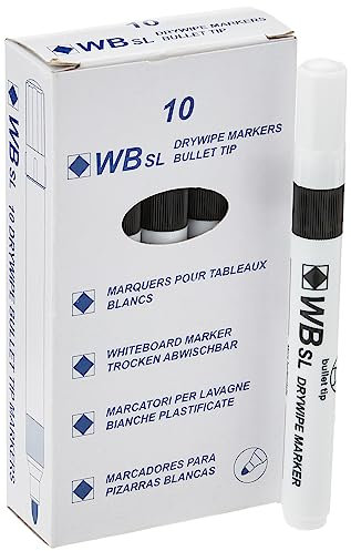 Whitebox Whiteboard Marker Bullet Tip Black [Pack 10]