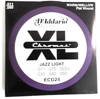 D'Addario Chromes ECG24 11-50 Flatwound Saiten für E-Gitarre, 2 Stück