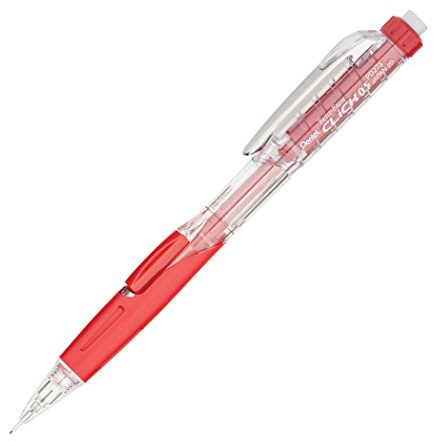 Pentel Twist Erase Click Druckbleistift, nachfüllbar, 0,5 mm, Rot
